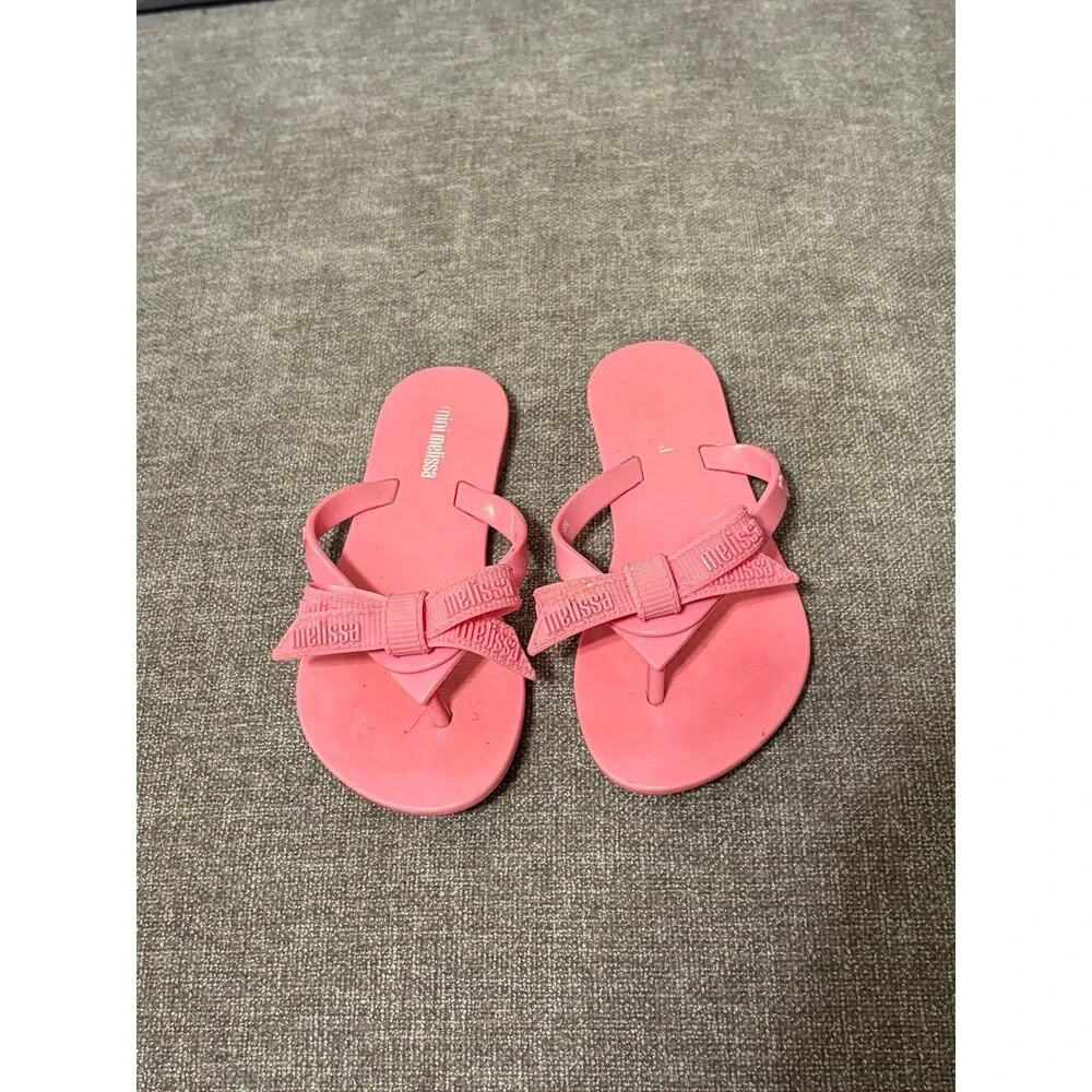 Mini Melissa Harmonic M Lover Flip Flops Sandals in pink Size 11